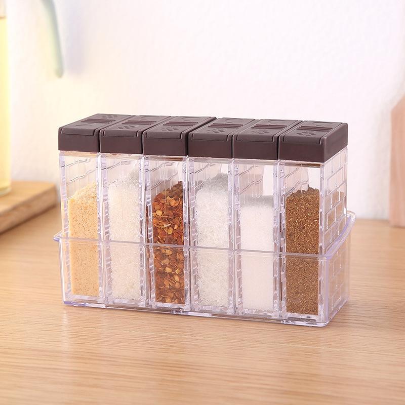 Premium 6 Piece Kitchen Condiment Seasoning Jar Set For Easy Spice Storage 0
