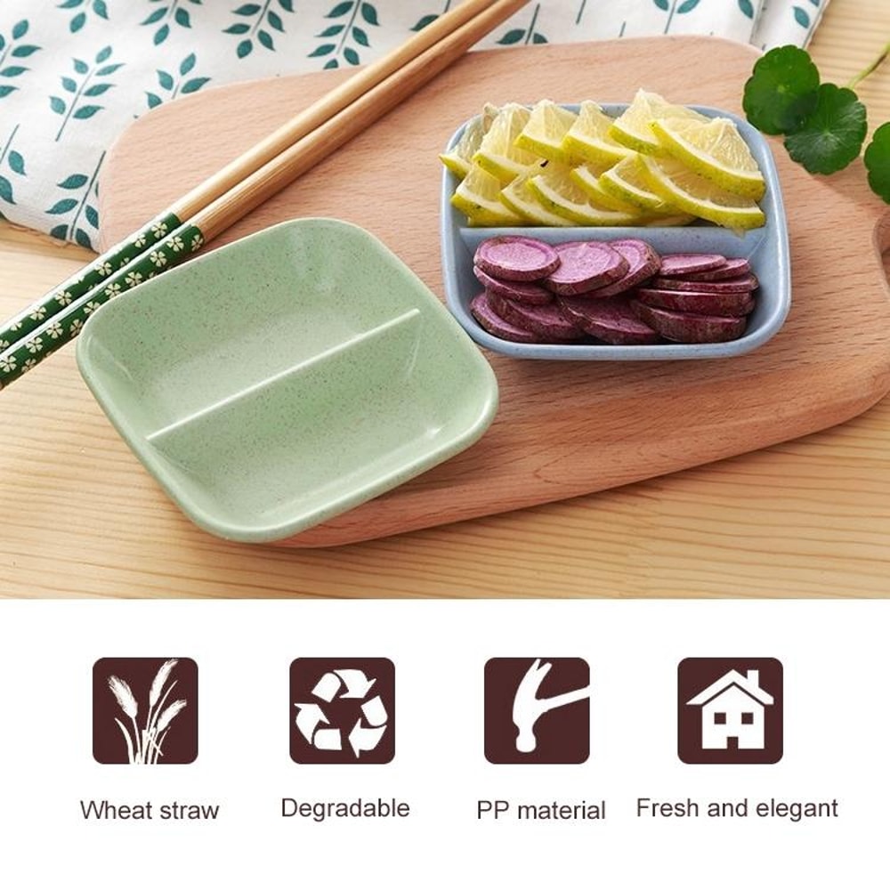 Premium 10 Piece Wheat Straw Kitchen Sauce Seasoning Dish Set 5