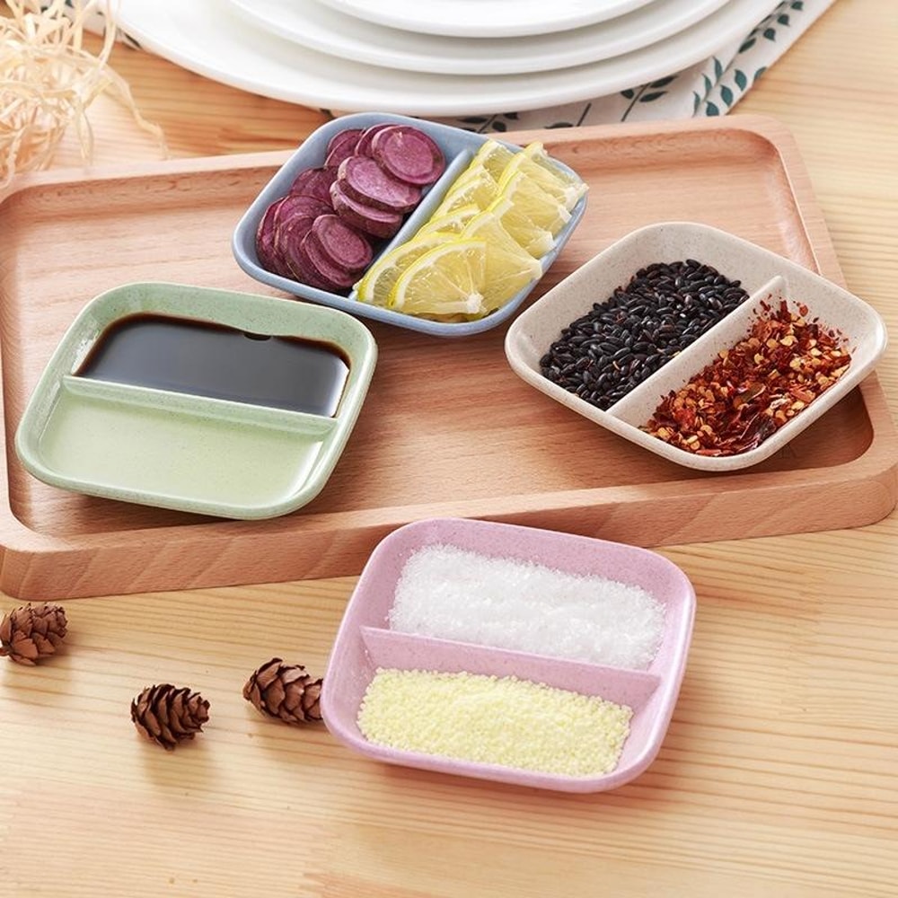 Premium 10 Piece Wheat Straw Kitchen Sauce Seasoning Dish Set 0