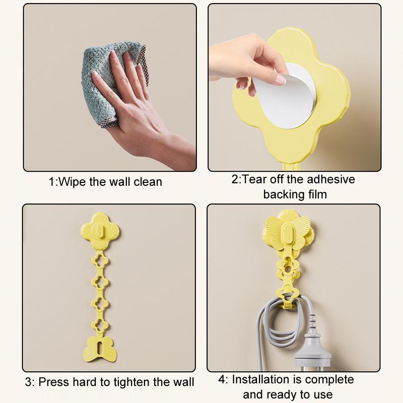 Kitchen Cable Organizer Power Cord Winder Holder Adhesive Cable Management Hook 8