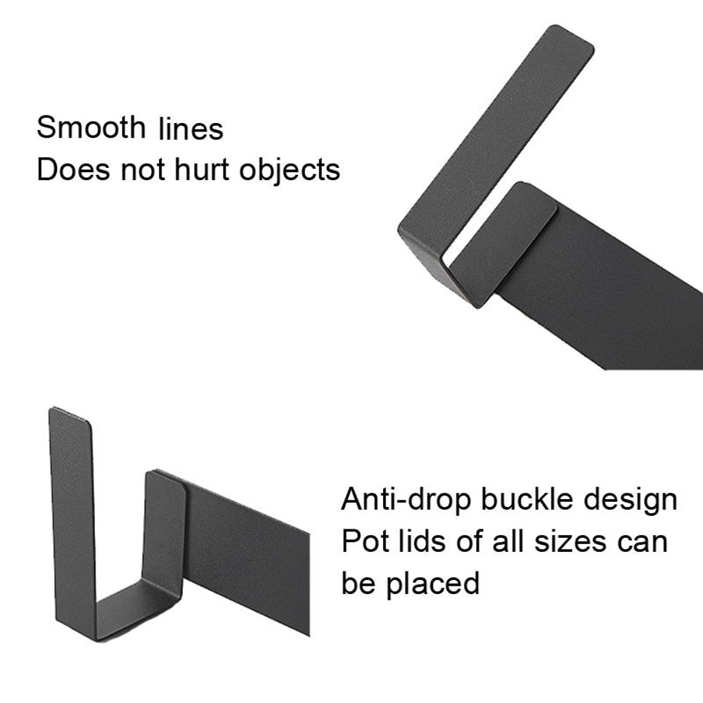 Wall Mounted Carbon Steel Pot Lid Holder Cutting Board Storage Rack 2