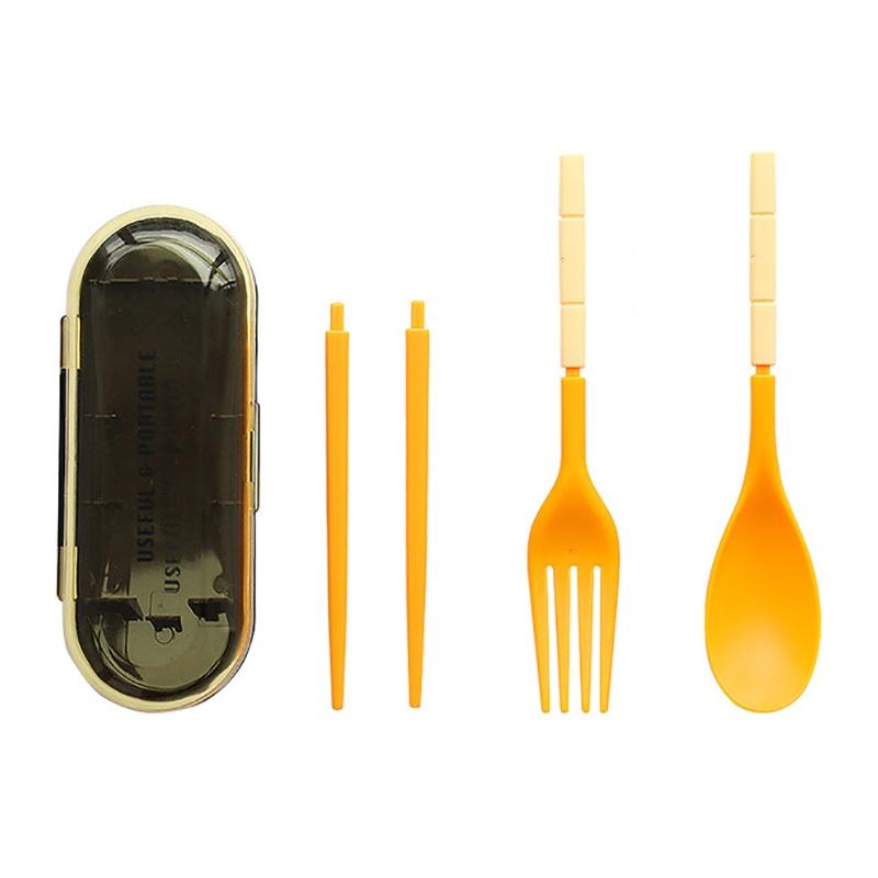 Mini Portable Travel Dinner Set For Kids Students Candy Color Foldable Tableware 2