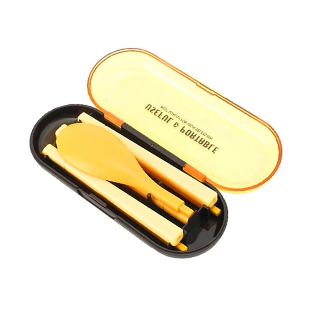 Mini Portable Travel Dinner Set For Kids Students Candy Color Foldable Tableware 1