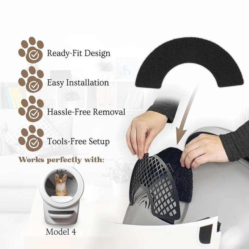 6 Pack Activated Litter Robot 4 Carbon Filter Replacement Odor Control Filters 2