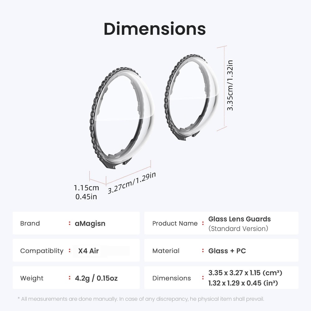 AMagisn Optical Glass Lens Guard For Insta360 X4 Air Snap On Anti Scratch Camera Lens Protector 4