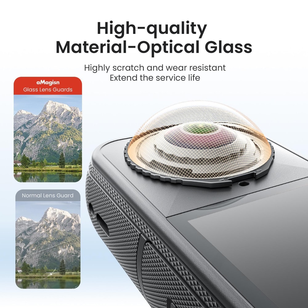 AMagisn Optical Glass Lens Guard For Insta360 X4 Air Snap On Anti Scratch Camera Lens Protector 2