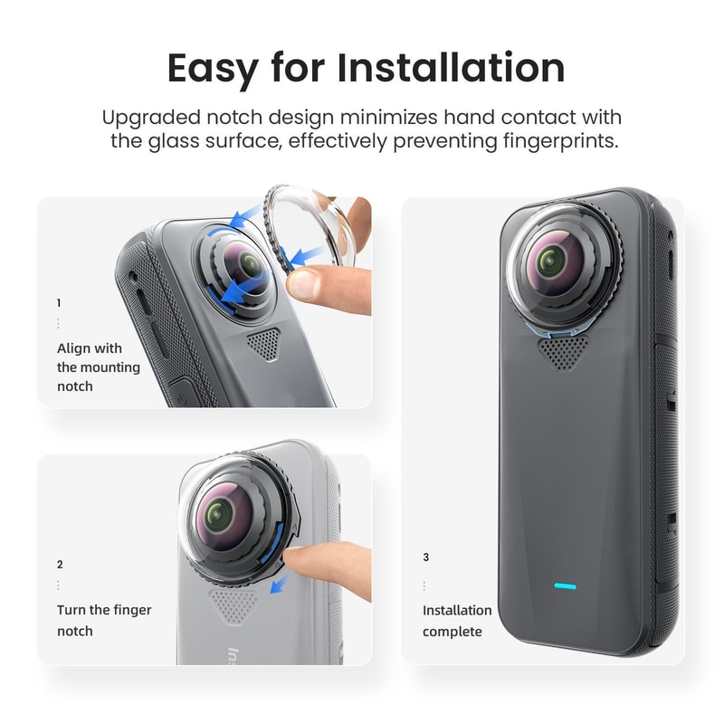 AMagisn Optical Glass Lens Guard For Insta360 X4 Air Snap On Anti Scratch Camera Lens Protector 5