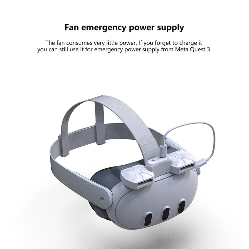 Meta Quest 3 Cooling Fan Face Cushion Anti Fog VR Mask Replacement Interface 5
