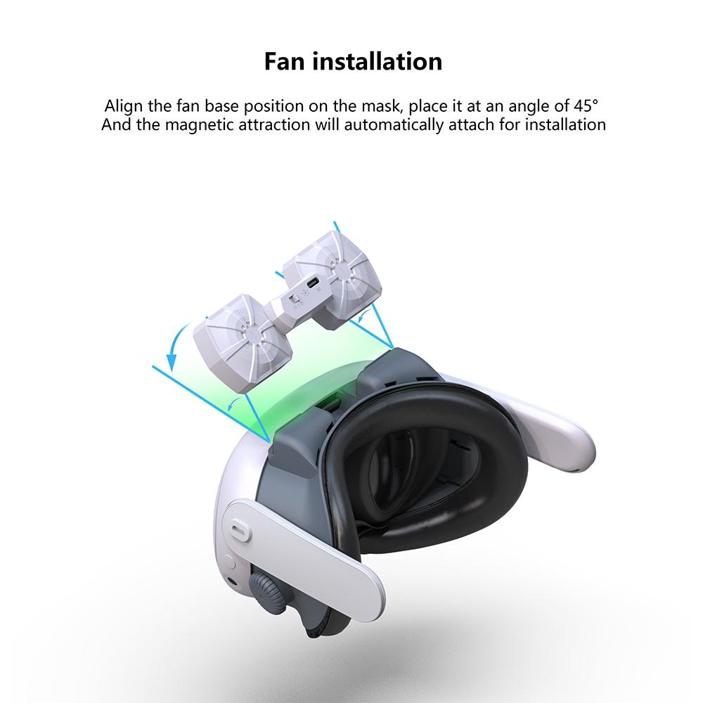 Meta Quest 3 Cooling Fan Face Cushion Anti Fog VR Mask Replacement Interface 7