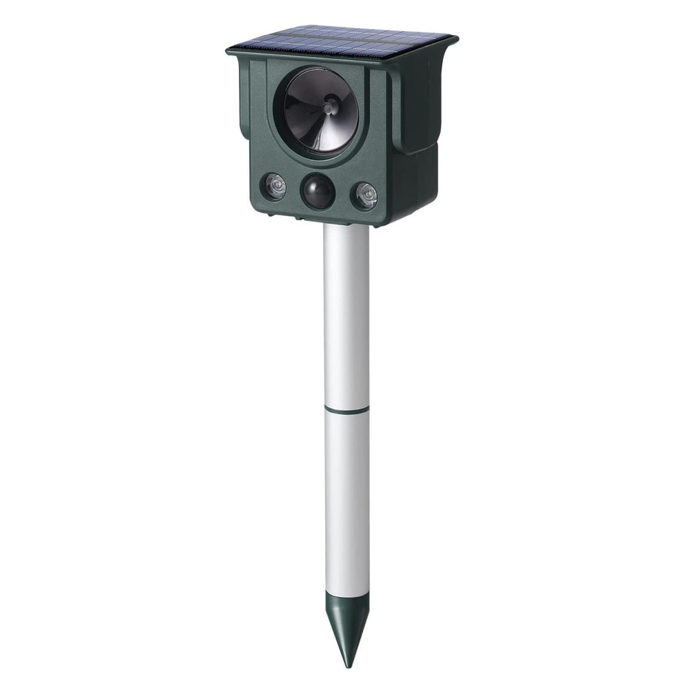 Solar Ultrasonic Animal Repeller With Motion Sensor LED Strobe For Garden And Farm Protection 0