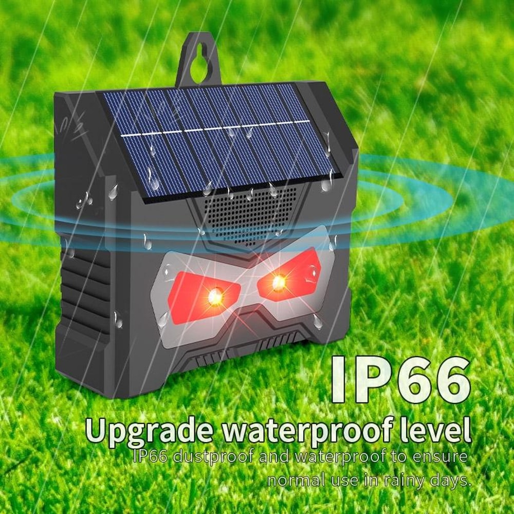 Solar Ultrasonic Animal Repeller With LED Flash Waterproof Rodent Garden Pest Deterrent 5