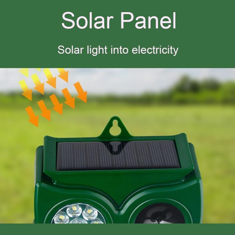 SolarGuard Pro Ultrasonic Animal Rat Repeller With 14 LEDs And Motion Sensor 2