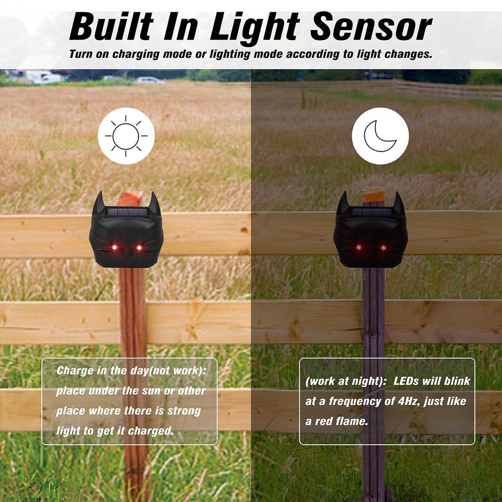 Solar Ultrasonic Animal Repeller With Red Flashing LED Mouse Rodent Deterrent 5