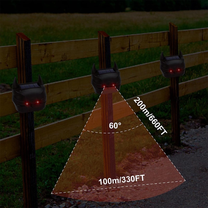 Solar Ultrasonic Animal Repeller With Red Flashing LED Mouse Rodent Deterrent 7
