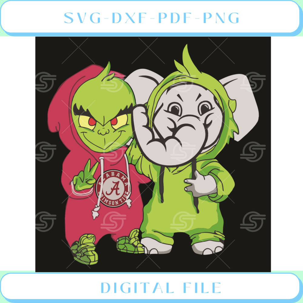 Baby Grinch Baby Elephant Peace Alabama Crimson Tide Svg Sport Svg.jpg