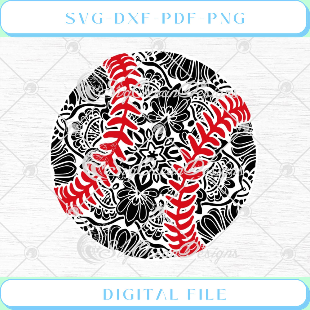 Baseball Mandala Baseball Mom SVG PNG EPS DXF Cricut Cameo File Silhou.jpg