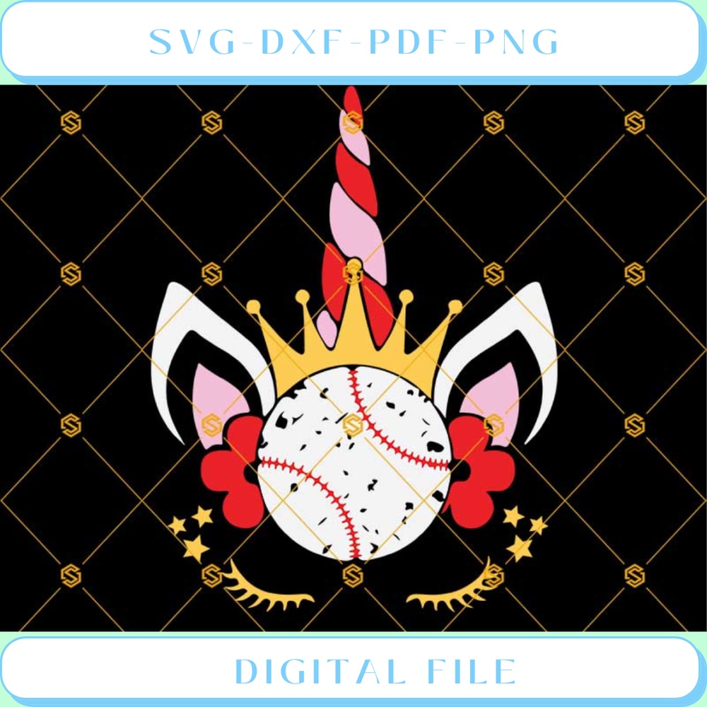 Baseball Unicorn Crown Svg Baseball Svg, Grunge Svg, Owls Svg.jpg