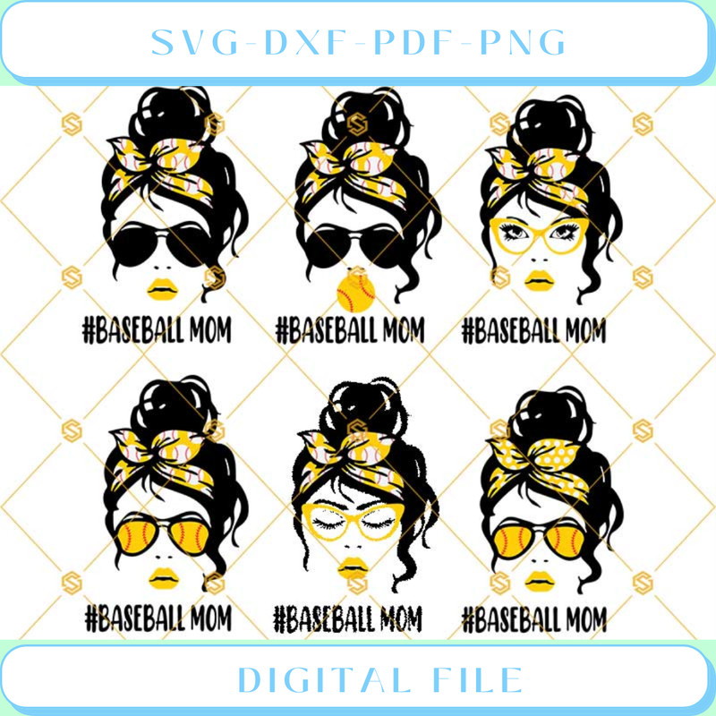 Baseball Mom Svg Mom Life Svg, Baseball Svg, Woman With Bandana Svg.jpg