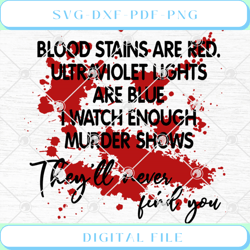 blood stains are red ultraviolet lights are blue svg png eps dxf art v