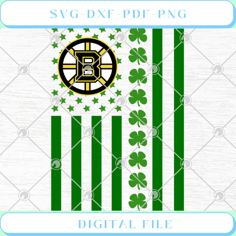 Boston Bruins St Patrick's Day American Flag SVG PNG EPS DXF.jpg
