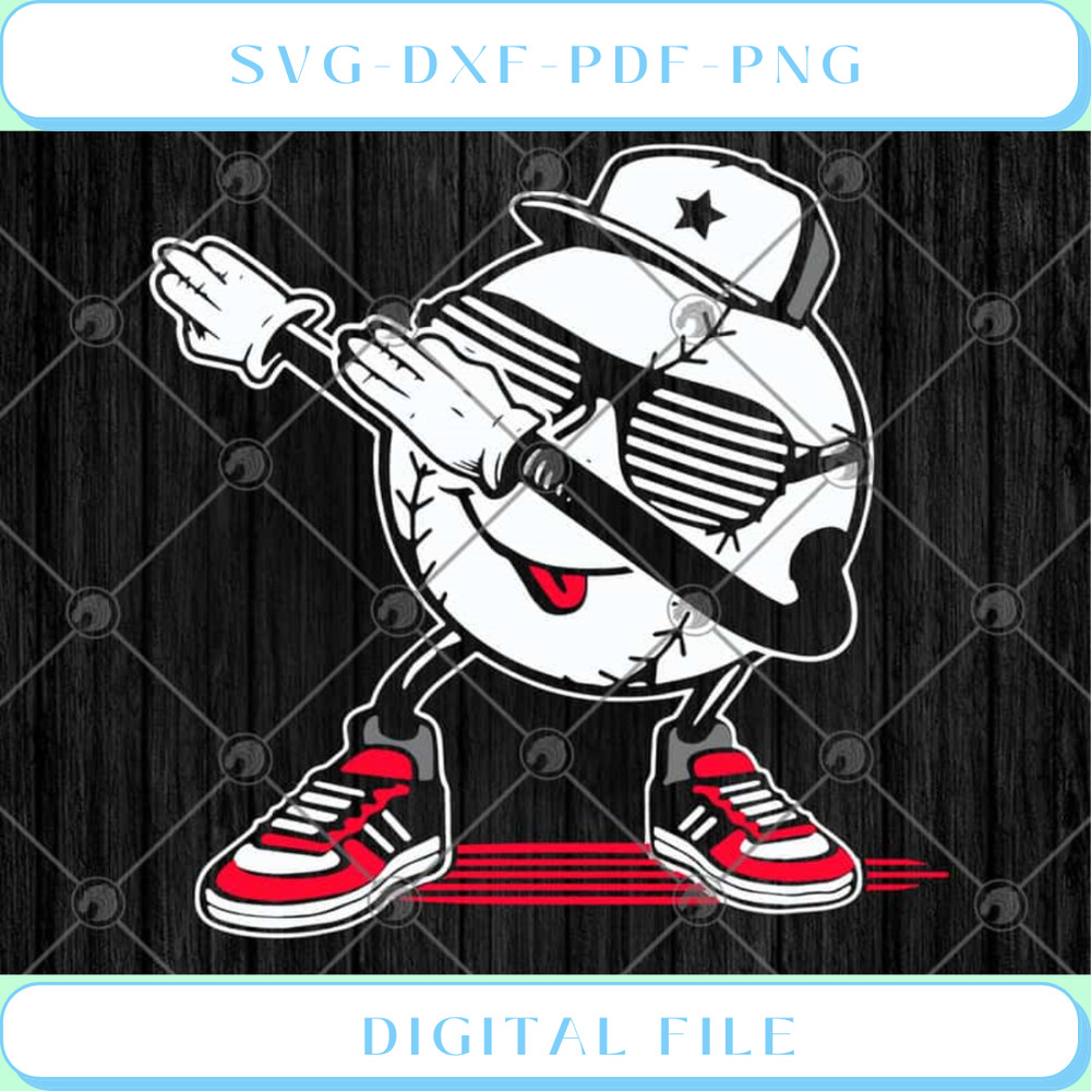 Dabbing Baseball Funny Baseball Dab SVG PNG EPS DXF Cutting File Cricu.jpg
