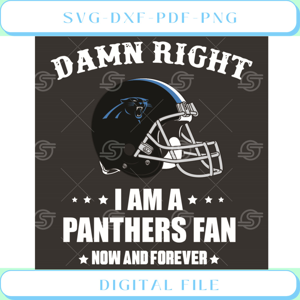 Damn Right I Am A Panthers Fan Now And Forever Svg Sport Svg.jpg