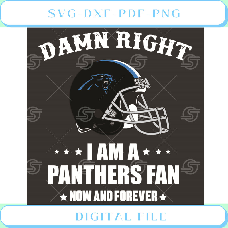 Damn Right I Am A Panthers Fan Now And Forever Svg Sport Svg.jpg