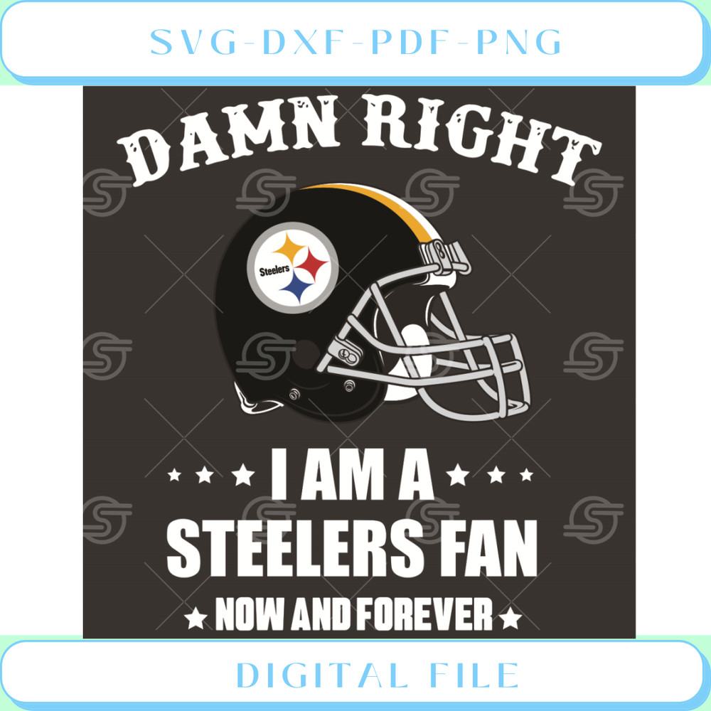 Damn Right I Am A Steelers Fan Now And Forever Svg Sport Svg.jpg