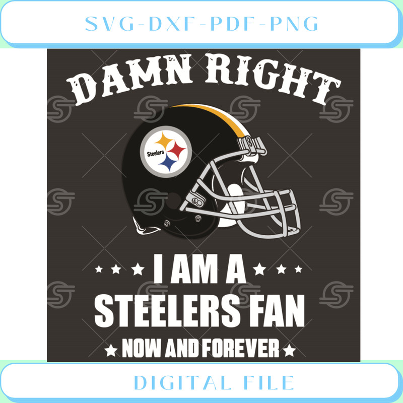 Damn Right I Am A Steelers Fan Now And Forever Svg Sport Svg.jpg