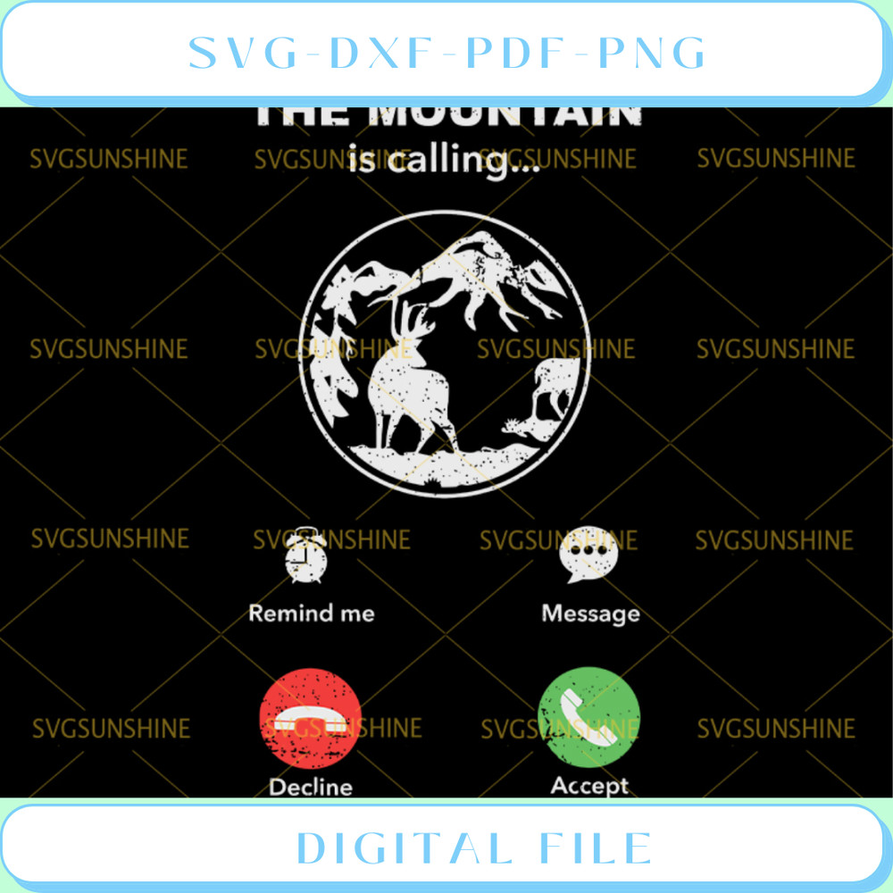 Funny The Mountain Is Calling Hiking SVG.jpg