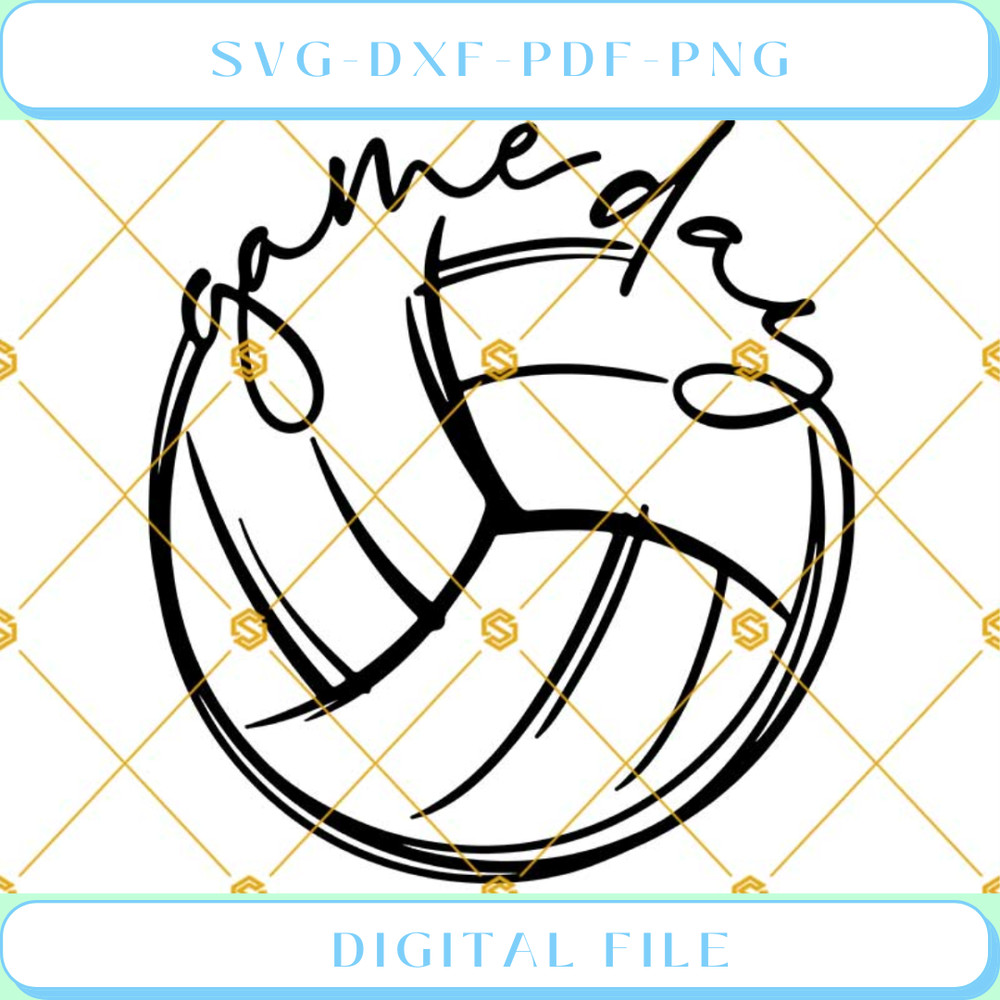 Game Day Volleyball Svg Dxf Eps Png Cut File For Shirt For Cutting Ma.jpg