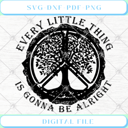 hippie tree every little thing is gonna be be alright svg png eps dxf