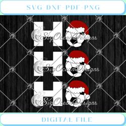 ho ho ho football christmas santa hat funny soccer christmas svg png e