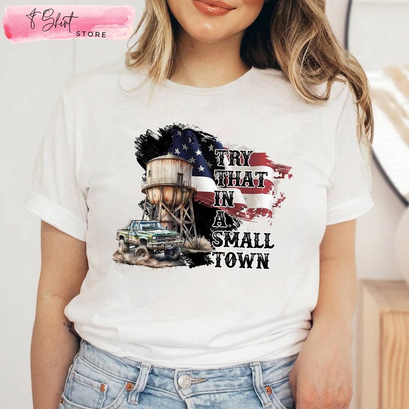 American Flag Quote Sweatshirt Try That In A Small Town I Stand - Happy Place for Music Lovers.jpg