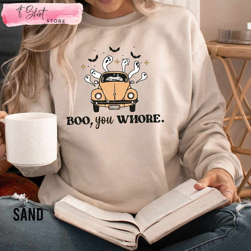 Boo You Whore Cute Ghost Halloween Shirt - Happy Place for Music Lovers.jpg