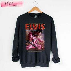 elvis movie vintage elvis sweatshirt king of rock crewneck, custom shirt