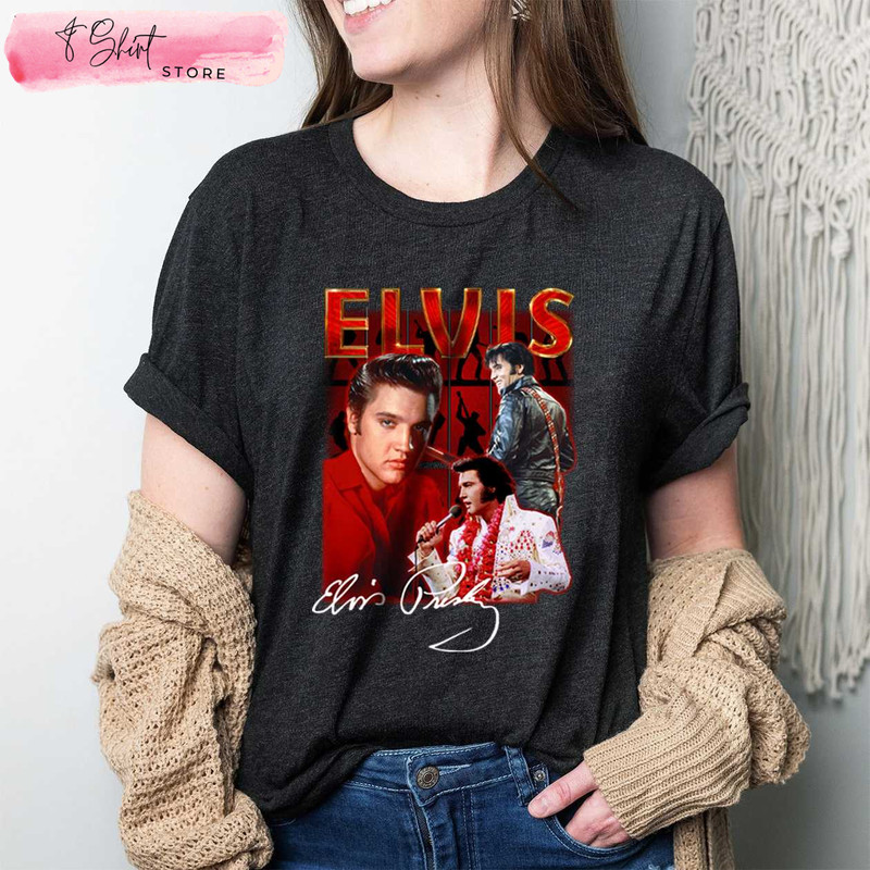 Elvis Presley Graphic Tee Unique Elvis Gift - Happy Place for Music Lovers.jpg