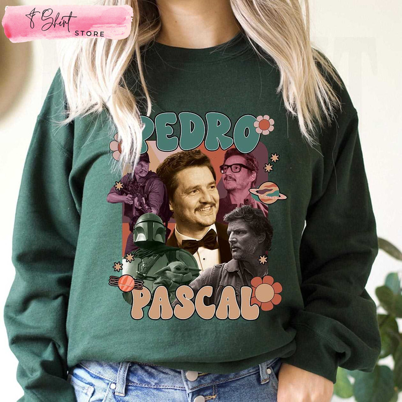 Floral Pedro Pascal Shirt Narco Pedro Pascal Fans Gift - Happy Place for Music Lovers.jpg