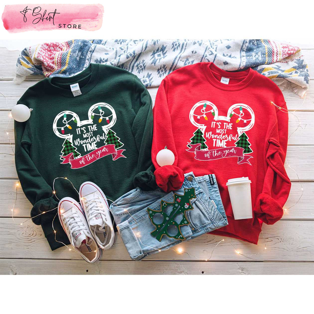 It's The Most Wonderful Time Of The Year Sweatshirt, Mickey Mouse Christmas Shirt, Gifts for Disney Lovers - Happy Place for Music Lovers.jpg