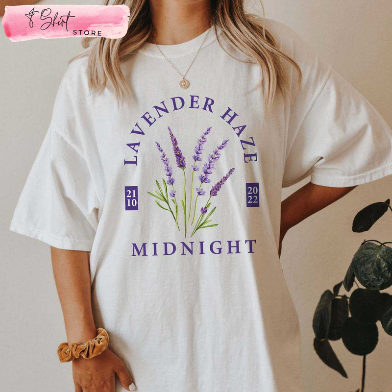 Lavender Haze Midnight Taylor Swift White T Shirt Gift for Swiftie - Happy Place for Music Lovers.jpg