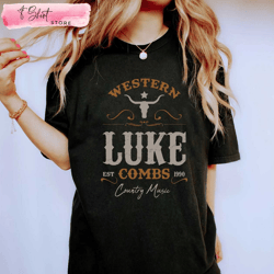 luke combs concert tshirt western bullhead luke combs tour 2023 merch, custom shirt