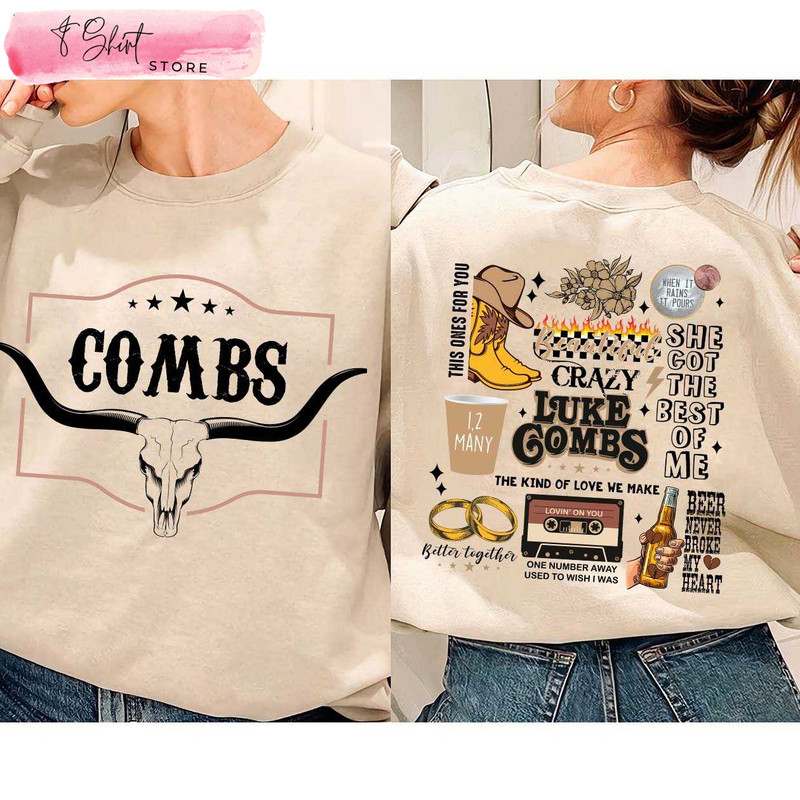 Luke Combs Tour Merchandise Printed 2 Sides Gift for Country Lovers - Happy Place for Music Lovers.jpg