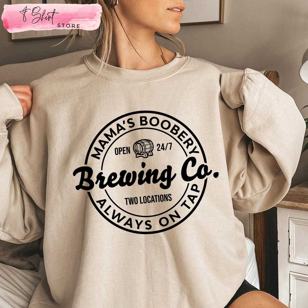 Mama's Boobery Nursing Sweatshirt Mother's Day Gift for New Mom - Happy Place for Music Lovers.jpg