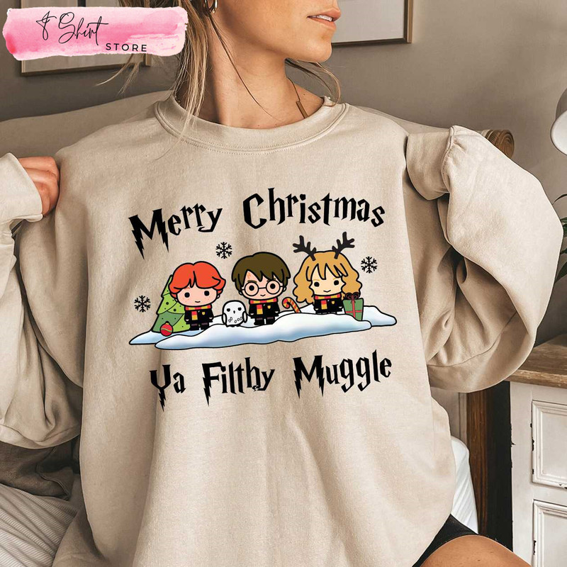 Merry Christmas Ya Filthy Muggle Sweater Harry Potter Christmas Shirt Gifts for Harry Potter Lovers - Happy Place for Music Lovers.jpg