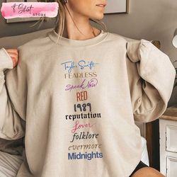 midnights evermore taylor swift album shirt gift ideas for taylor swift fans, custom shirt