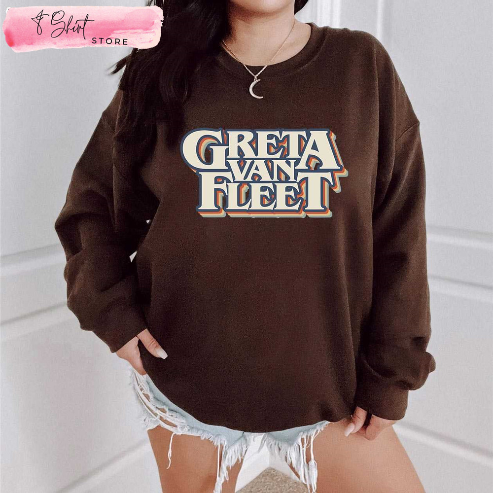Retro Greta Van Fleet Shirt Dream In Gold Tour 2023 Sweatshirt - Happy Place for Music Lovers.jpg