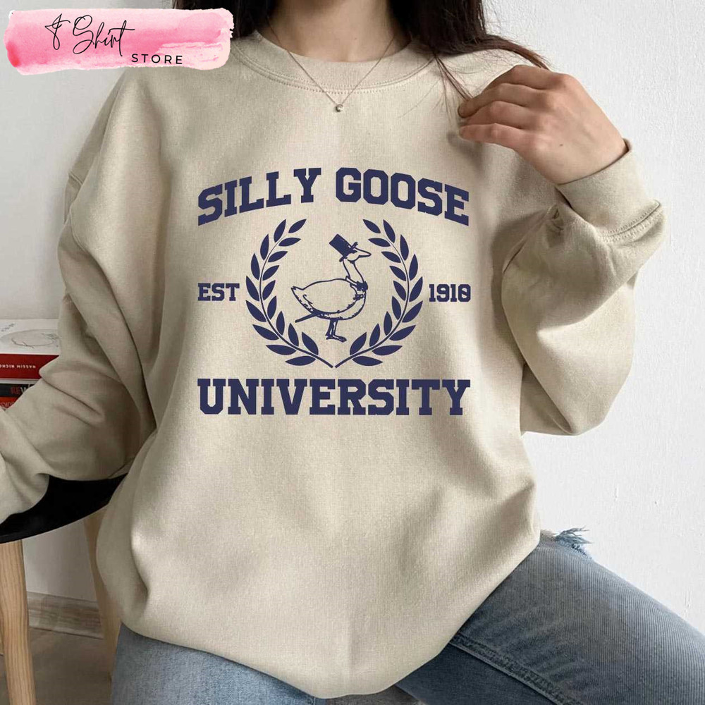 Silly Goose University Sweatshirt Est. 1910 Funny Gift Ideas for Men - Happy Place for Music Lovers.jpg