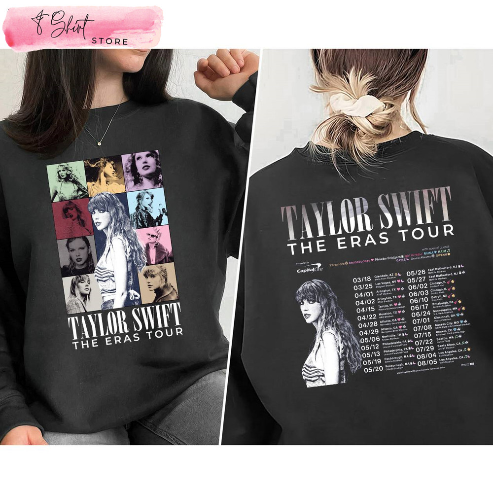 Taylor The Eras Two Sides Sweatshirt, The Eras Tour Vintage - Happy Place for Music Lovers.jpg