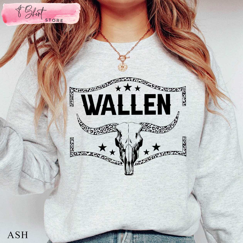 Wallen Western Bullhead Women Morgan Wallen Sweatshirt Country Music Gift - Happy Place for Music Lovers.jpg