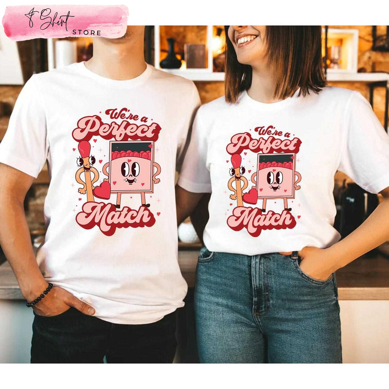 We're a Perfect Match His and Her Valentine Shirts Valentines Day Ideas for Couples - Happy Place for Music Lovers.jpg